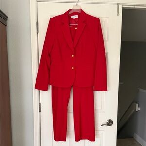Calvin Klein Vibrant Red Blazer and Pants Set